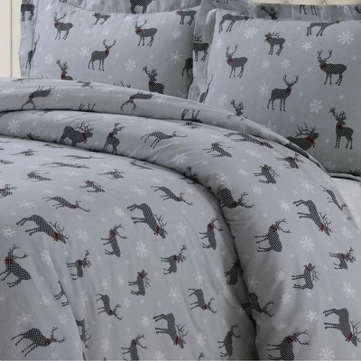 Discount π Checkered Buck Heavyweight Cotton Flannel Printed 3pc Oversized Duvet Set - Tribeca Living Gray π₯ 1 Discount π Checkered Buck Heavyweight Cotton Flannel Printed 3pc Oversized Duvet Set - Tribeca Living Gray π₯