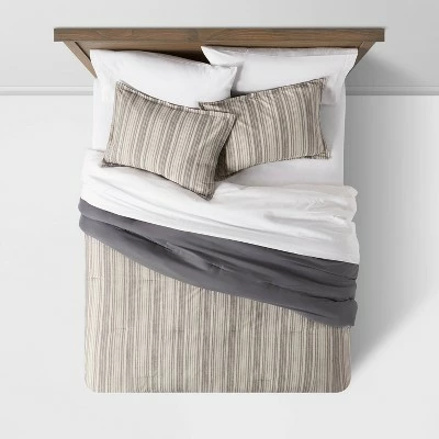 Outlet 🔔 Rangeley Stripe Comforter Set with Sheets - Threshold™ Gray 👏 2 Outlet 🔔 Rangeley Stripe Comforter Set with Sheets - Threshold™ Gray 👏 - Image 2