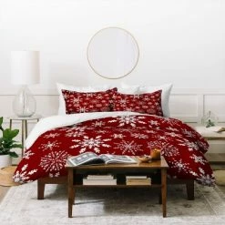 Top 10 ✔️ Iveta Abolina Silent Night Duvet Cover Set Red - Deny Designs 🛒