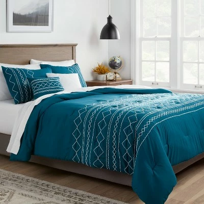 Promo ⌛ Kenton Diamond Stitch Comforter Bedding Set Dark Teal Blue - Threshold™ 🔔 1 Promo ⌛ Kenton Diamond Stitch Comforter Bedding Set Dark Teal Blue - Threshold™ 🔔