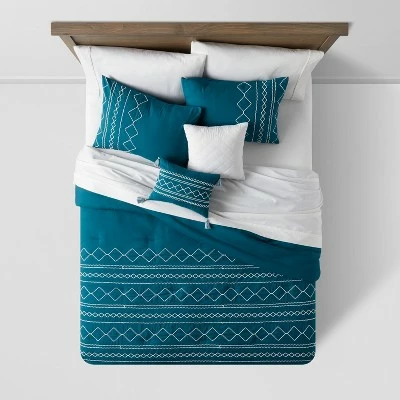 Promo ⌛ Kenton Diamond Stitch Comforter Bedding Set Dark Teal Blue - Threshold™ 🔔 2 Promo ⌛ Kenton Diamond Stitch Comforter Bedding Set Dark Teal Blue - Threshold™ 🔔 - Image 2