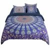 Best Pirce 👏 5 Pcs Polyester Bohemian Bedding Sets Queen Navy Blue - PiccoCasa 🔔