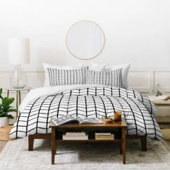 Flash Sale ❤️ Black & White Wonder Forest Gridlock Duvet Cover - Deny Designs ✨