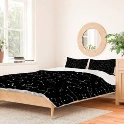 Hot Sale π Avenie Constellations 100% Cotton Duvet Set - Deny Designs Black β€οΈ