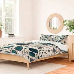 Best reviews of 💯 RosebudStudio Always Happy Duvet Set - Deny Designs Green 🧨