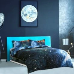 Cheap β€οΈ 4 Pcs 3D Printed Galaxy Sky Cosmos Night Pattern Bedding Quilt Duvet Cover Set - PiccoCasa π€©