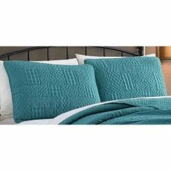 Budget 🤩 Yardley Embossed Quilt Set - Geneva Home Fashion Teal 🔔