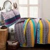 Flash Sale 👏 Lush Decor Boho Stripe Quilt Set - Lush Décor Navy/fuchsia 🧨