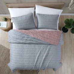 Coupon π Modern Threads Reversible 3 Piece Embroidered Quilt Set, Everly. π