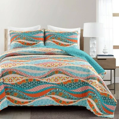 Hot Sale ⌛ Lush Decor Hailey Watercolor Wave Quilt Set - Lush Décor Multicolor ✨ 1 Hot Sale ⌛ Lush Decor Hailey Watercolor Wave Quilt Set - Lush Décor Multicolor ✨