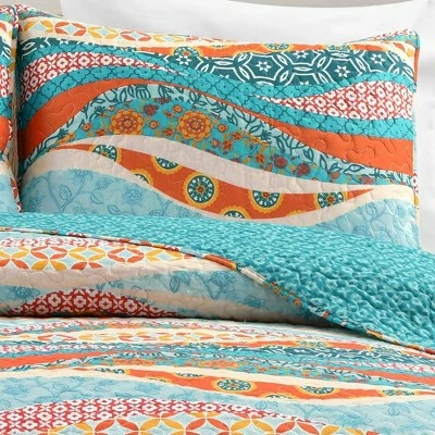 Hot Sale ⌛ Lush Decor Hailey Watercolor Wave Quilt Set - Lush Décor Multicolor ✨ 2 Hot Sale ⌛ Lush Decor Hailey Watercolor Wave Quilt Set - Lush Décor Multicolor ✨ - Image 2