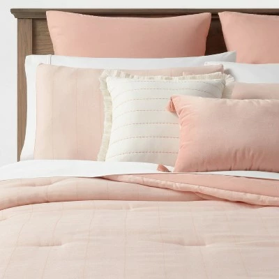 Promo ⌛ Clarion Simple Stripe Comforter Bedding Set Terracotta/Salmon Pink - Threshold™ ✨ 10 Promo ⌛ Clarion Simple Stripe Comforter Bedding Set Terracotta/Salmon Pink - Threshold™ ✨ - Image 10