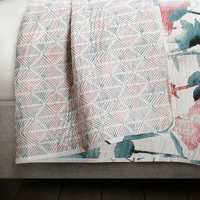 Wholesale 🛒 Lush Decor Blue & Coral Zuri Floral Quilt Set - Lush Décor ⭐ 3 Wholesale 🛒 Lush Decor Blue & Coral Zuri Floral Quilt Set - Lush Décor ⭐ - Image 3