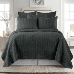 Brand new 🌟 Solid Quilt and Sham Set - The Industrial Shop Dark Gray ❤️