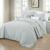Deals 👍 Great Bay Home Azalea Channel Stitch Ruffle Quilt Set Full/Queen Gray 👏