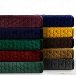 Cheap ⌛ Lugano Honeycomb Velvet Oversized Solid Quilt Set - Tribeca Living Camel ⌛