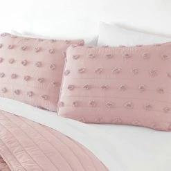 Wholesale 😀 Solid Eyelash Quilt Set - Mudd Blush 🧨