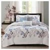 Hot Sale 👍 Madison Park Willow Watercolor Floral Quilted Coverlet Set - 6pc Taupe ⌛