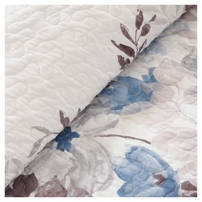 Hot Sale π Madison Park Willow Watercolor Floral Quilted Coverlet Set - 6pc Taupe β 2 Hot Sale π Madison Park Willow Watercolor Floral Quilted Coverlet Set - 6pc Taupe β - Image 2