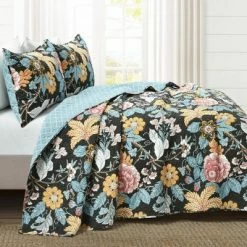 Cheapest 🤩 Lush Decor Sydney 3 Piece Quilt Set Green/Blue - Lush Décor 😀