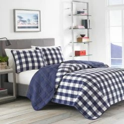 Flash Sale ❤️ Lake House Plaid Reversible Quilt Set Blue - Eddie Bauer ❤️