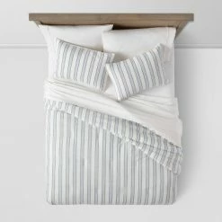 Outlet ⭐ Cotton Yarn-Dyed Stripe Comforter & Sham Set White/Blue/Navy - Threshold™ 🔥 -Bedding Sets & Collections Sales Shop unnamed file 1442