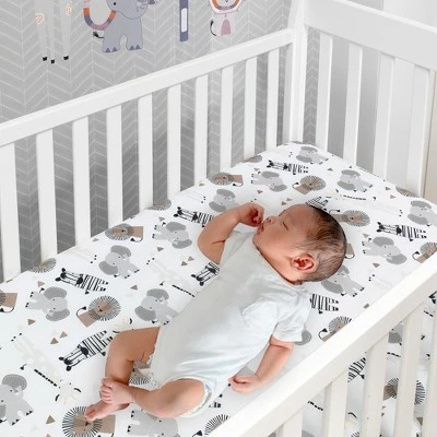 Buy ⌛ Lambs & Ivy Jungle Safari Gray/Tan/White Nursery 6-Piece Baby Crib Bedding Set ❤️ 2 Buy ⌛ Lambs & Ivy Jungle Safari Gray/Tan/White Nursery 6-Piece Baby Crib Bedding Set ❤️ - Image 2