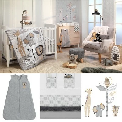 Buy ⌛ Lambs & Ivy Jungle Safari Gray/Tan/White Nursery 6-Piece Baby Crib Bedding Set ❤️ 6 Buy ⌛ Lambs & Ivy Jungle Safari Gray/Tan/White Nursery 6-Piece Baby Crib Bedding Set ❤️ - Image 6