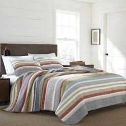 New 😍 Gray Stripe Salmon Ladder Quilt Set - Eddie Bauer® ⌛