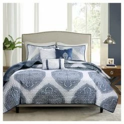 Best deal ✔️ Madison Park Audra Large Medallion Reversible Quilted Coverlet Set - 6pc Navy 😀 -Bedding Sets & Collections Sales Shop unnamed file 14539