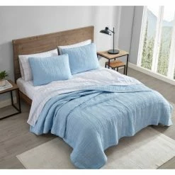 Best deal 🎉 Eddie Bauer - Jasper Trail Solid Quilt & Sham Set Blue ✔️