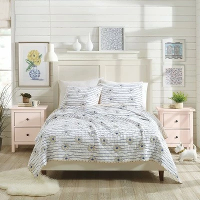 Discount π Zinnia Floral Quilt Set - Makers Collective π 1 Discount π Zinnia Floral Quilt Set - Makers Collective π