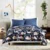Discount 👍 Full/Queen 3pc Swanning Around Quilt Set Navy - Makers Collective 😀