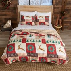 Best deal 🎉 Great Bay Home Reversible Christmas 3-Piece Quilt Set With Shams Holiday Homestead Collection 👏 -Bedding Sets & Collections Sales Shop unnamed file 14738