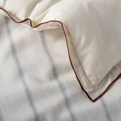 Best deal 🔔 Hearth & Hand With Magnolia Tick Stripe with Contrast Hem Comforter & Sham Set Light Blue - Hearth & Hand™ with Magnolia 🧨