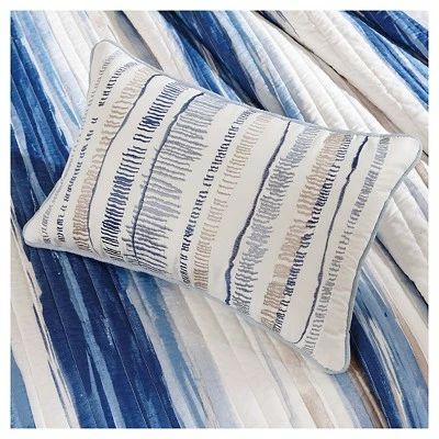 Best Sale π₯ Madison Park Fairbanks Beach Striped Quilted Coverlet Set Blue - 6pc π 2 Best Sale π₯ Madison Park Fairbanks Beach Striped Quilted Coverlet Set Blue - 6pc π - Image 2