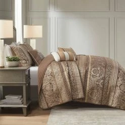 Flash Sale ⌛ Madison Park Mirage 6pc Polyester Jacquard Quilted Coverlet Bedding Set Brown/gold ⌛ -Bedding Sets & Collections Sales Shop unnamed file 14832