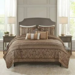 Flash Sale ⌛ Madison Park Mirage 6pc Polyester Jacquard Quilted Coverlet Bedding Set Brown/gold ⌛ -Bedding Sets & Collections Sales Shop unnamed file 14833