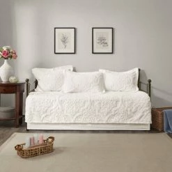 Wholesale 🔥 Madison Park Eugenia Daybed 5pc Tufted Cotton Chenille Daybed Cover Set White ⌛
