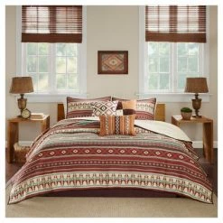 Brand new ❤️ Madison Park Duncan Printed Quilt Set 6pc Spice 🌟