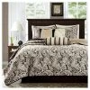 Promo 🌟 Madison Park 6pc Charlotte Quilted Coverlet Set Black ❤️