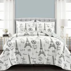 Wholesale 🔔 Lush Decor Paris Bonjour Quilt Set - Lush Décor Black/white 🧨