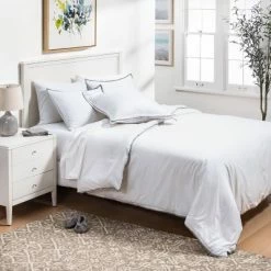 Best reviews of 🤩 Sig Hotel Border Frame Comforter & Sham Set - Threshold Signature™ White/birch ✔️
