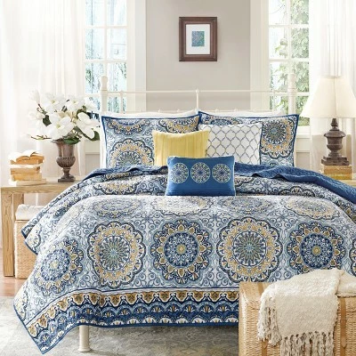 Top 10 β Madison Park Blue Menara Quilted Coverlet Set 6pc 𧨠8 Top 10 β Madison Park Blue Menara Quilted Coverlet Set 6pc 𧨠- Image 8