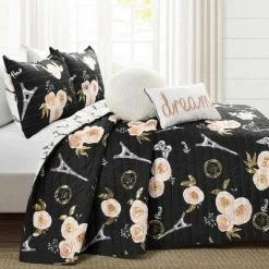 Best Pirce ✨ Lush Decor Vintage Paris Quilt Set - Lush Décor Black 🔔