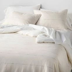 Best Pirce 🔥 Hearth & Hand With Magnolia Thin Stripe Comforter & Sham Set Sour Cream/Railroad Gray - Hearth & Hand™ with Magnolia 🎉 -Bedding Sets & Collections Sales Shop unnamed file 1513