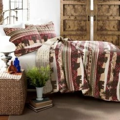 Promo 😍 Lush Decor 3pc Lodge Reversible Quilt Set Red/Brown - Lush Décor 🌟 -Bedding Sets & Collections Sales Shop unnamed file 15166
