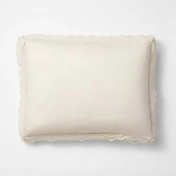 Brand new 👏 Threshold Designed W/Studio McGee Lace Border Cotton Slub Comforter & Sham Set - Threshold™ designed with Studio McGee White ⌛ -Bedding Sets & Collections Sales Shop unnamed file 1519