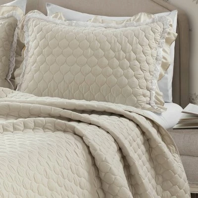 Cheapest 🛒 Lush Decor 3pc Ella Lace Ruffle Quilt Set - Lush Décor White ⭐ 2 Cheapest 🛒 Lush Decor 3pc Ella Lace Ruffle Quilt Set - Lush Décor White ⭐ - Image 2