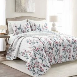 Wholesale 🔔 Lush Decor 3pc Mirabelle Watercolor Floral Reversible Quilt Set Blue/Coral - Lush Décor 👏 -Bedding Sets & Collections Sales Shop unnamed file 15255
